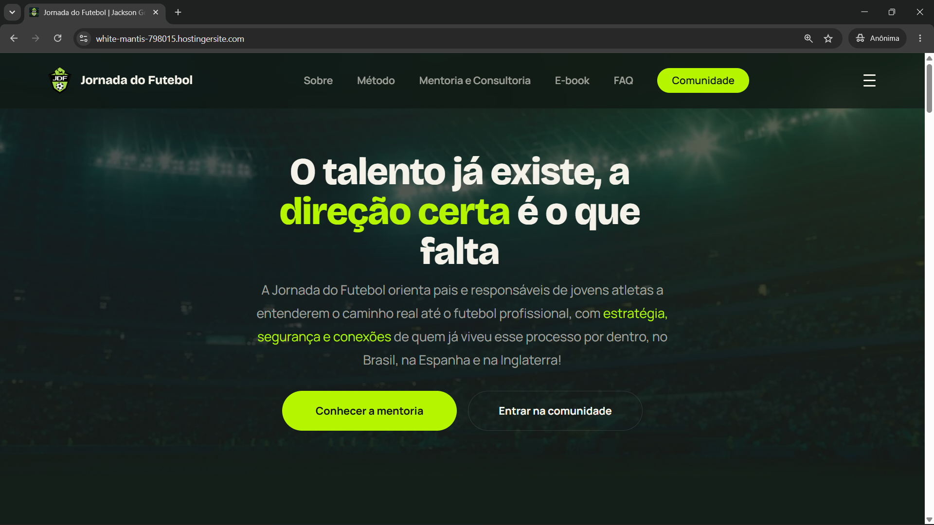 Site Institucional — Jornada do Futebol
