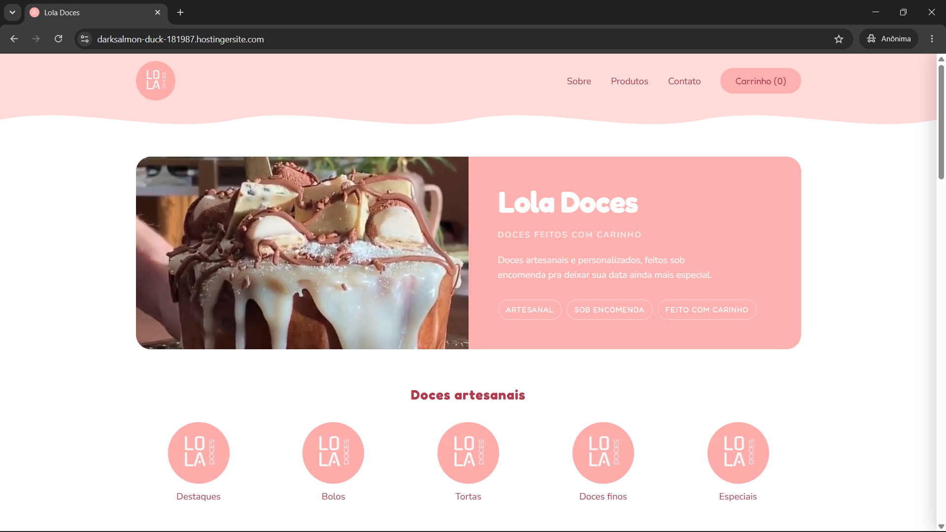 Cardápio Digital — Lola Doces